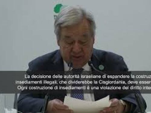 Guterres (Onu): "Israele fermi nuovo insediamento in Cisgiordania"