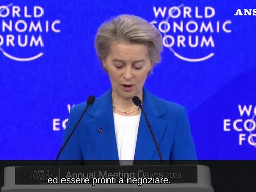 Davos,Von der Leyen: "Pronti a negoziare con Trump sul commercio"