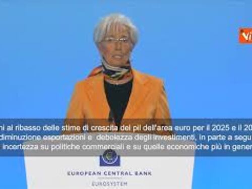 Lagarde (Bce): Incertezza politiche commerciali pesa su export e investimenti