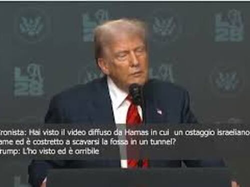 Trump sul video in cui ostaggio israeliano si scava la fossa da solo: "E orribile"