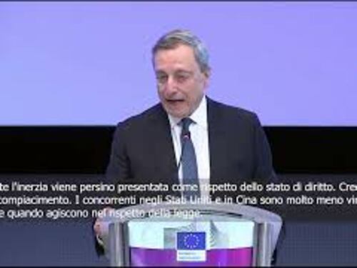 Draghi: In Ue serve velocità e agire insieme, se no rassegniamoci a rimanere indietro