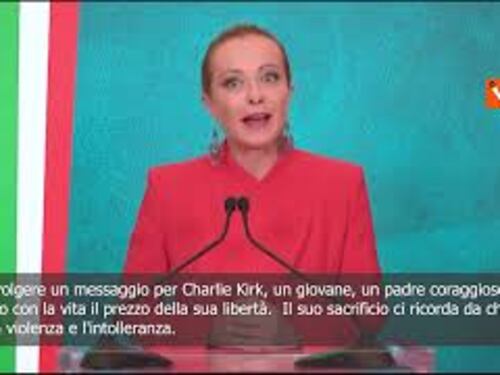 Morte Charlie Kirk, Meloni a EuropaViva25: Non cadremo nella trappola, no a spirale di violenza
