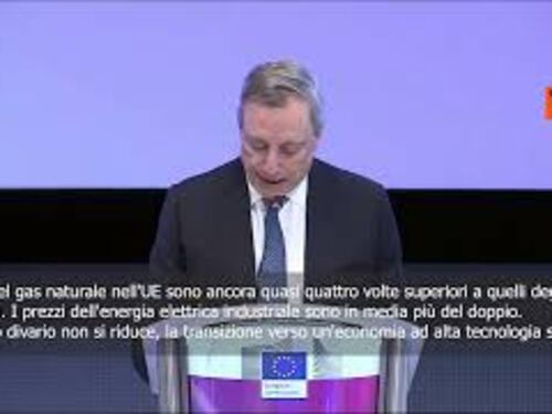 Draghi: Se divario prezzo gas non si riduce transizione economia ad alta tecnologia si blocca
