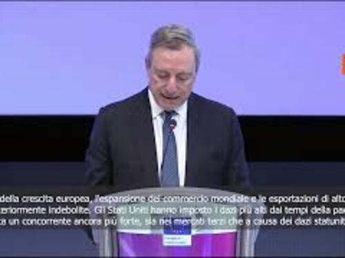 Draghi: Basi crescita Ue indebolite, la Cina concorrente più forte e Usa ha imposto dazi alti
