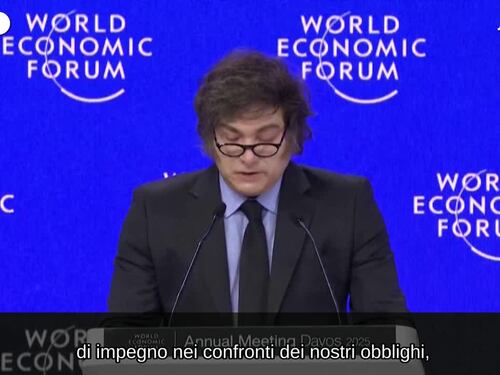Milei a Davos: "Non sono solo, con me Trump, Musk, Meloni"