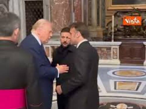 Incontro Trump-Zelensky al Vaticano. Spunta Macron, ma il tycoon lo allontana e vertice resta a due