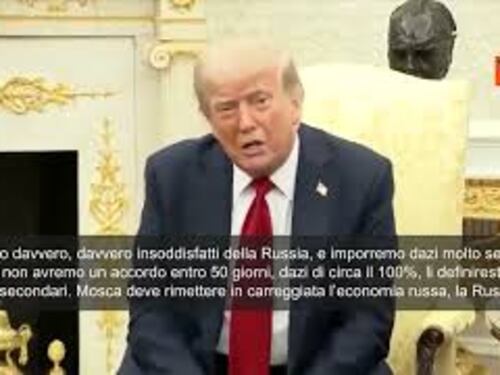 Guerra Ucraina, Trump: Accordo entro 50 giorni o dazi 100% ad alleati Russia