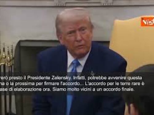 Trump: "Presto vedrò Zelensky, molto vicini ad accordo su terre rare"