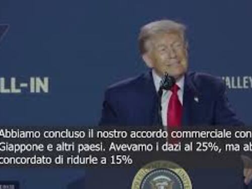 Trump: Firmato accordo con il Giappone, tariffe al 15%
