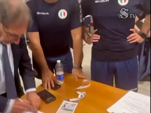 La Nazionale Politici prima della Partita del Cuore