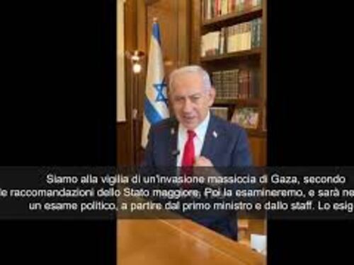 Netanyahu: Siamo alla vigilia di un'invasione massiccia a Gaza