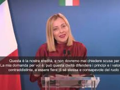Meloni: Se Occidente non può esistere senza America, non può farlo nemmeno senza Europa