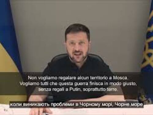 Zelensky: "Vogliamo la pace, ma senza regalare territori a Putin"