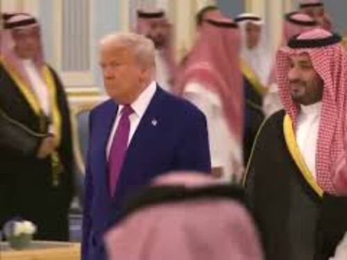 Trump al Palazzo reale Yamamah a Riad con il Principe ereditario Saudita Mohammed Bin Salman