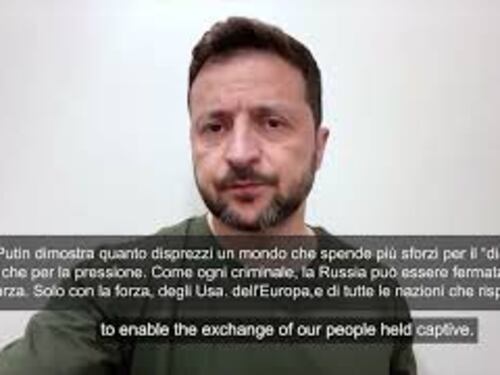 Zelensky: Solo sentimento di completa impunità permette a Mosca di sferrare attacchi