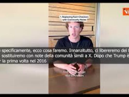 Zuckerberg: Elimineremo il fact-checking su Facebook e Instagram