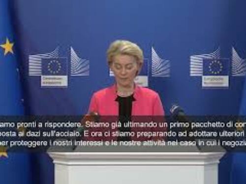 Dazi Usa, Von der Leyen: Colpo a economia globale. Reagiremo, ma pronti a negoziare SOTTOTITOLI