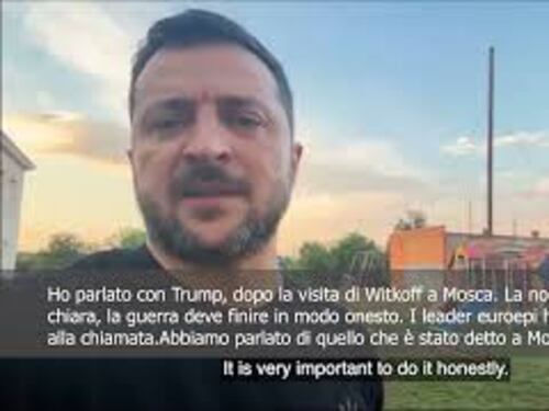 Zelensky: Ho parlato con Trump dopo visita di Witkoff a Mosca, Russia più propensa a tregua