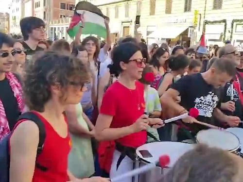 "Free Palestine". Il coro durante la manifestazione pro Pal