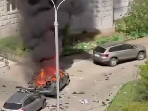 L'auto in cui è stata nascosta la bomba che ha ucciso il generale russo