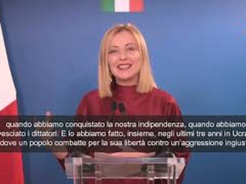 Meloni: "Ucraina combatte contro brutale aggressore. Con Trump avremo pace giusta"