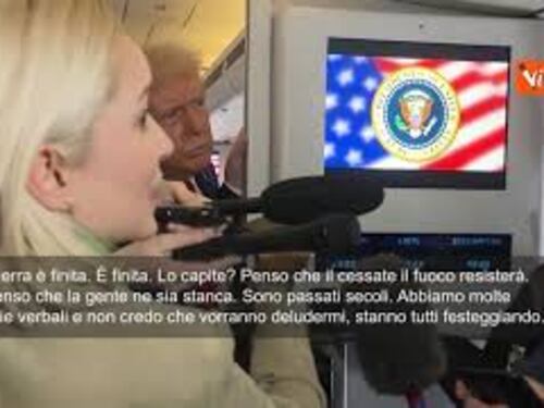 Trump in viaggio verso Israele: "La guerra è finita"