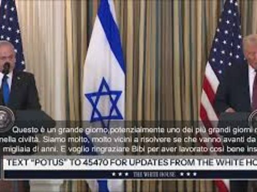Trump con Netanyahu alla Casa Bianca: Accordo si chiama "Pace per il Medio Oriente"