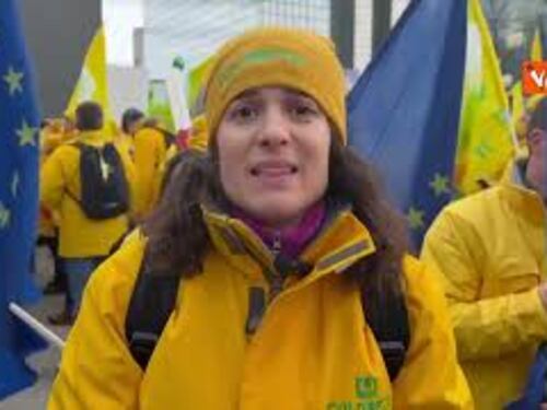 I giovani di Coldiretti tra i manifestanti a Bruxelles per protestare contro Pac e Mercosur