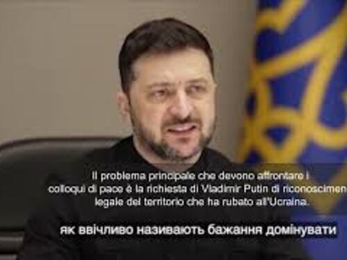 Piani pace Ucraina, Zelensky: Putin vuole infrangere il principio d’integrità territoriale