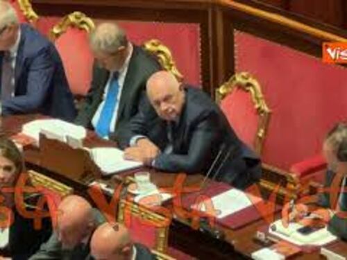 Riforma Giustizia, Nordio in Aula al Senato durante le dichiarazioni di voto