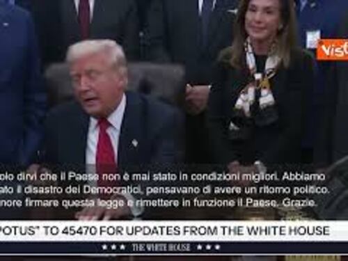 Trump firma legge che chiude lo shutdown Usa da record: Dem volevano estorcere denaro al Paese