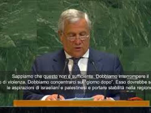 Tajani: Italia sostiene sogno dei palestinesi di avere uno Stato