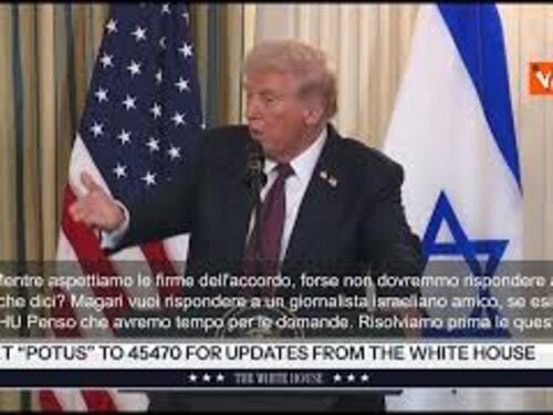 Trump a Netanyahu: "Vuoi qualche domanda?" Lui: "Facciamo prima fatti". Applauso in sala stampa SOT