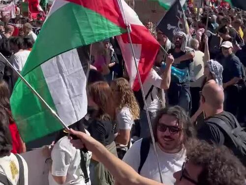 Il corteo Pro Pal a Ostiense
