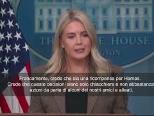 Leavitt (Portavoce Casa Bianca): Trump resta contrario a riconoscimento Palestina