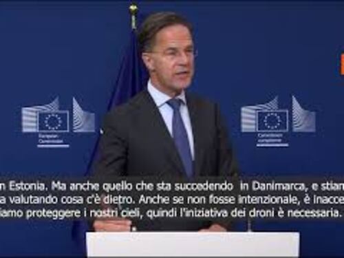 Rutte: Dobbiamo proteggere i nostri cieli, bene iniziativa Ue su droni