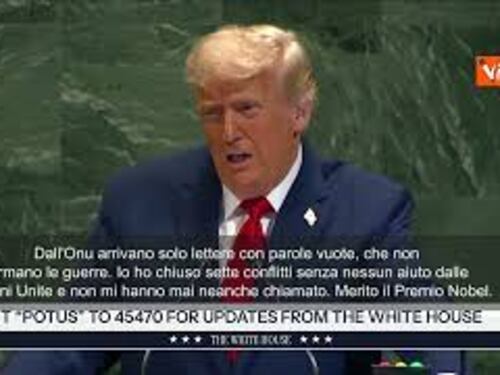 Trump: Dall'Onu arrivano solo lettere con parole vuote, che non fermano le guerre