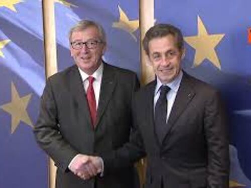Sarkozy condannato a cinque anni per associazione a delinquere. Eccolo nel 2015 a Bruxelles Juncker