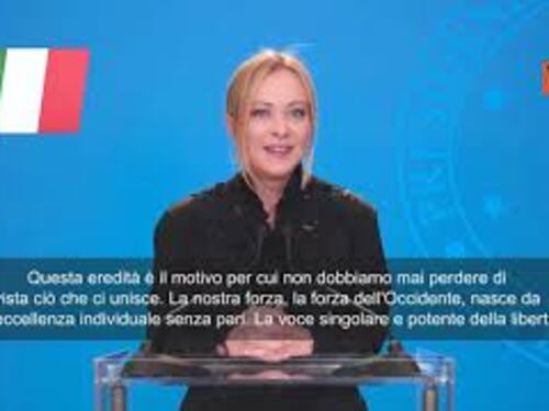 Meloni al Niaf: Gli Usa e l'Italia sono le colonne del mondo libero