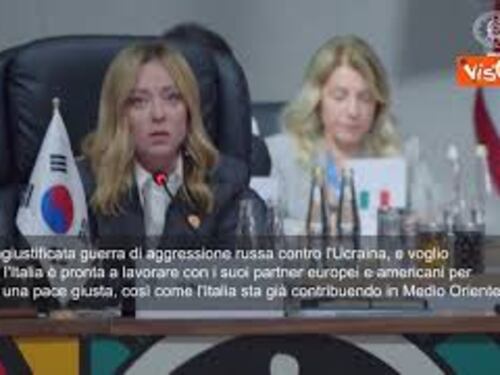Meloni al G20: Lavorare con partner Usa e Ue per pace giusta in Ucraina