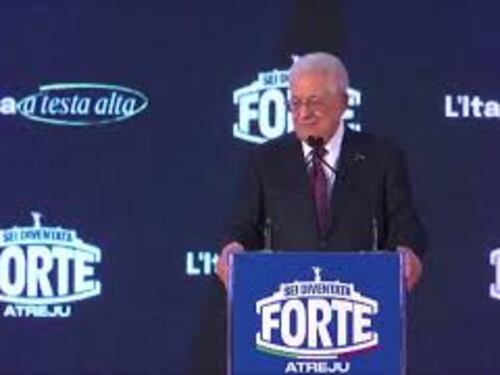 Il leader dell'Anp Abu Mazen ad Atreju accolto da applausi e standing ovation