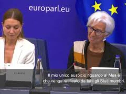 Lagarde (Bce) sull'Italia: Un Paese blocca Il Mes, spero nella ratifica