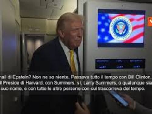 Trump: Mail di Epstein? Non ne so niente. Indagassero dei suoi rapporti con Clinton