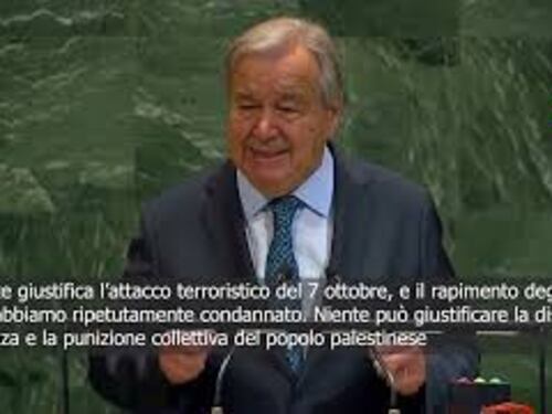 Gaza, Guterres: Serve cessate il fuoco immediato, rilascio ostaggi e soluzione a due Stati