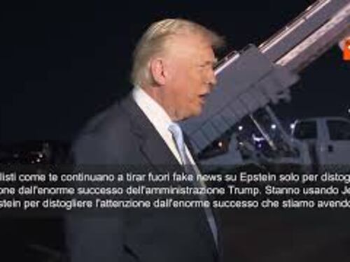 Trump: Giornali usano fake news su Epstein per distogliere attenzione da successi Governo SOTT