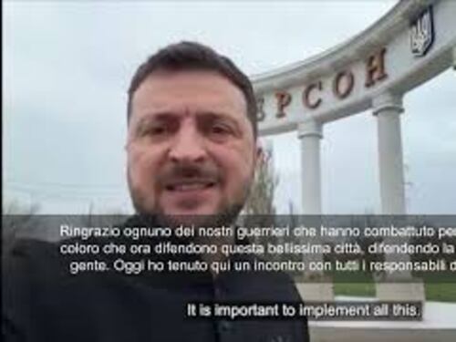 Zelensky a Kherson: Dev'essere protetta con più sistemi senza pilota
