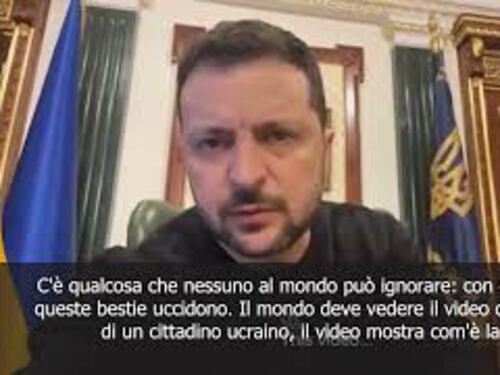 SOTTOTITOLI Decapitazione prigioniero ucraino, Zelensky: Russi sono bestie che uccidono con facilità