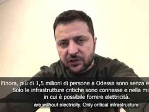 Zelensky: "Oltre un milione di persone senza elettricità nella regione di Odessa"