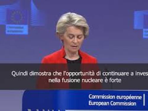 Von der Leyen: "Guardiamo con interesse a svolta segnalata su fusione nucleare"