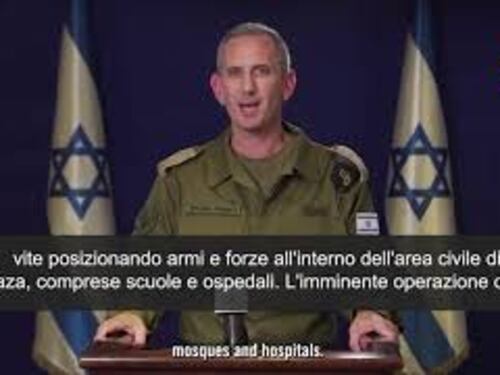 Israele avvisa abitanti Striscia: "Lasciate il nord e Gaza City, è un appello urgente"